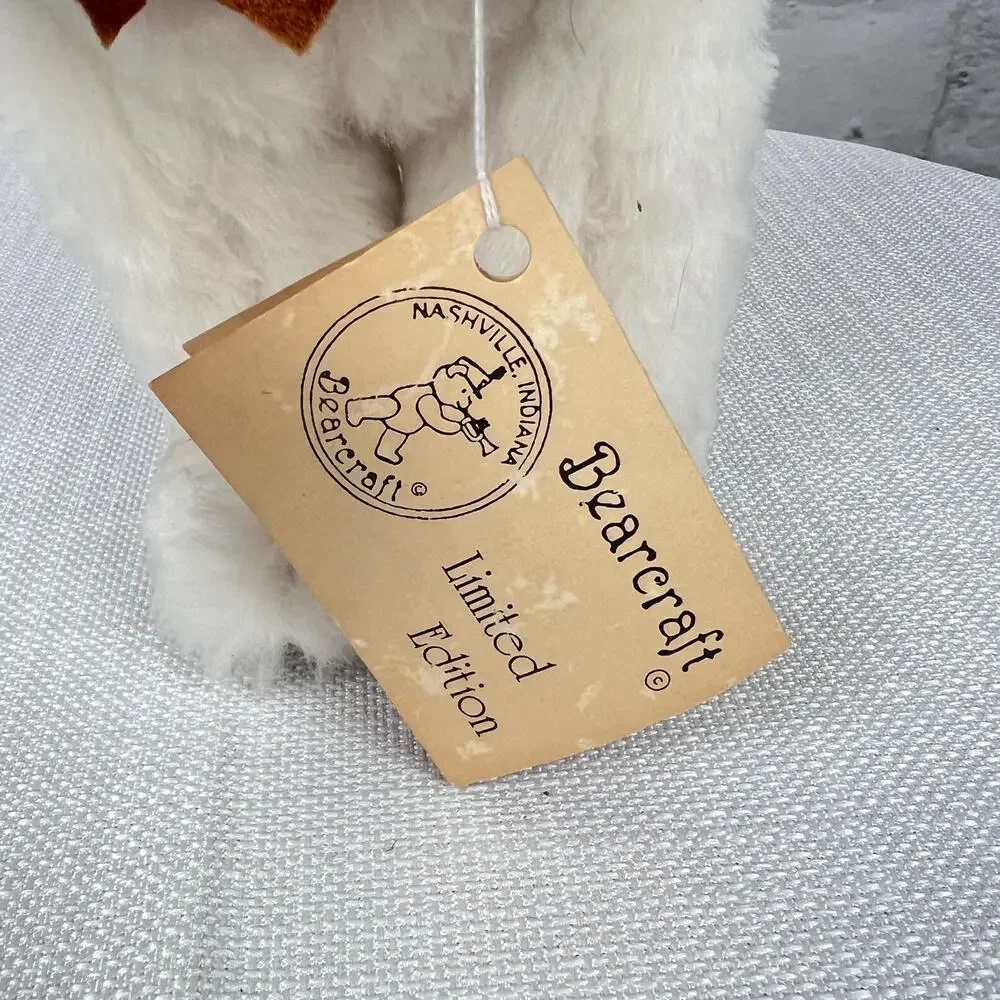 Bearcraft Joyce Ann Haughey White Bear‎ USA Band Horn Trumpet Jointed Plush 13